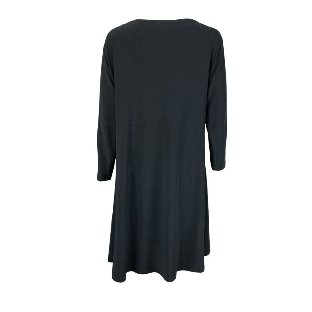 Sympli Travel Dress sz 14 Black Fit Flare Cutout Detail No Iron Packable Canada - Picture 7 of 13